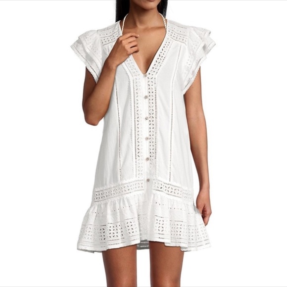 Veronica Beard Dresses & Skirts - Veronica Beard Lorraine Eyelet Cotton Mini Dress XL